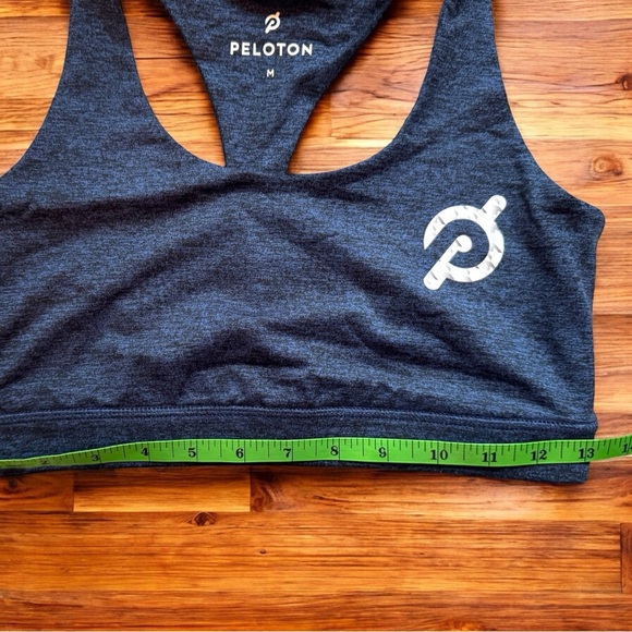 PELOTON Racerback Sports Bra - Dark Blue Heathered Black - Size M - Picture 6 of 12
